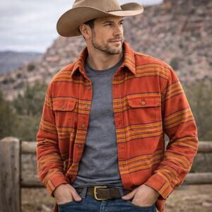 Duluth Trading Southwestern Stripe Shacket Mens XXL Baja Canvas Cotton Workwear